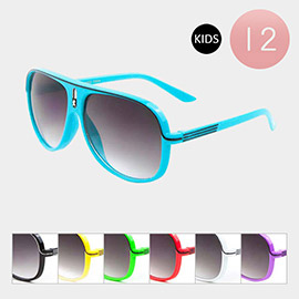12PCS - Retro Aviator Kids Sunglasses