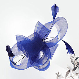 Mesh Veil Feather Fascinator / Headband
