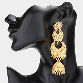 Jhumka Abstract Metal Link Statement Dangle Earrings