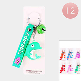 12PCS - Adorable Message Dolphin Keychains