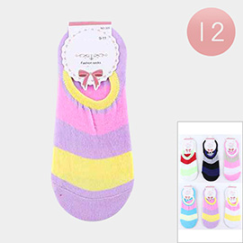 12Pairs - Color Block Socks