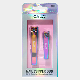 Iridescent Nail Toe Clipper Duo Set