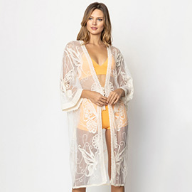 Butterfly Lace Cover Up Kimono Poncho