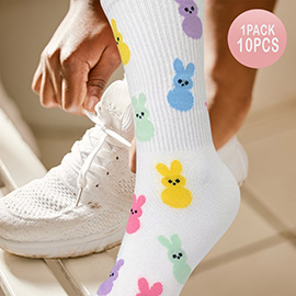 10Pairs - Bunny Patterned Socks