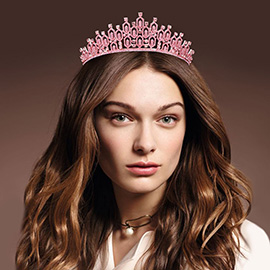Rhinestone Open Hexagon Cluster Princess Tiara