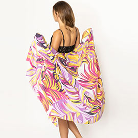 Tropical Leaf Printed Oblong Scarf
