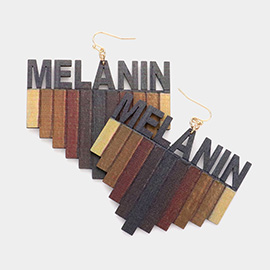 Melanin Message Geometric Wood Dangle Earrings