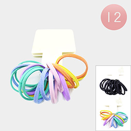 12 Set of 16 - Solid Ponytail Hair Bands
