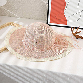 Color Block Straw Sun Hat