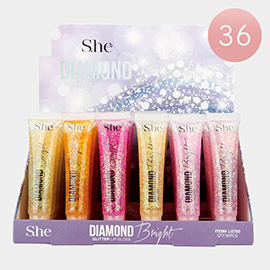36PCS - Diamond Bright Glitter Lip Glosses