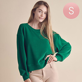 Relaxed Ribbed Corduroy Long Sleeve Top