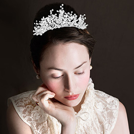 Bicone Bead Cluster Princess Tiara