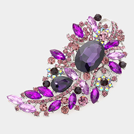 Multi Stone Embellished Pin Brooch