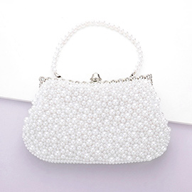 Pearl Cluster Evening Tote / Clutch / Crossbody Bag