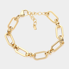 18K Gold Dipped Stainless Steel Chain Link Bracelet