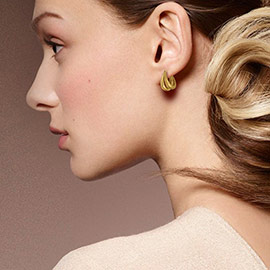 Brass Metal Split Hoop Pin Catch Earrings