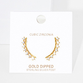 Gold Dipped CZ Embellished Ear Crawlers