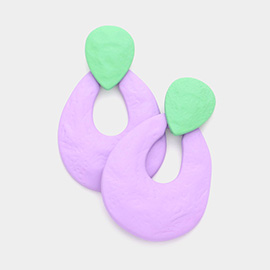 Colored Irregular Teardrop Dangle Earrings