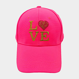 Love Message Leopard Patterned Heart Baseball Cap
