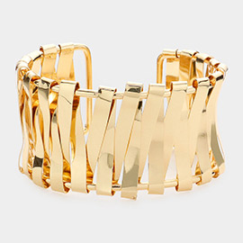 Zigzag Wrapped Metal Cuff Bracelet