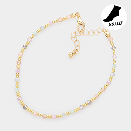 Faceted Bead Accented Anklet