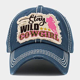 Stay Wild Cowgirl Message Vintage Baseball Cap
