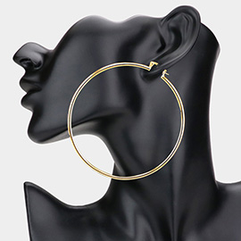 3.1 Inch Metal Hoop Pin Catch Earrings