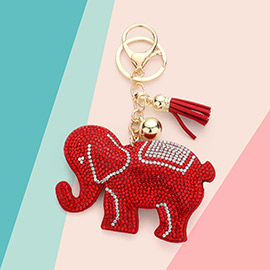Bling Elephant Tassel Keychain