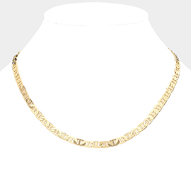 Gold Plated 18 Inch 4mm Mariner Metal Chain Necklace