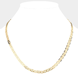Gold Plated 20 Inch 4mm Mariner Metal Chain Necklace