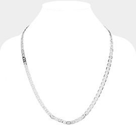 Silver Plated 24 Inch 4mm Mariner Metal Chain Necklace