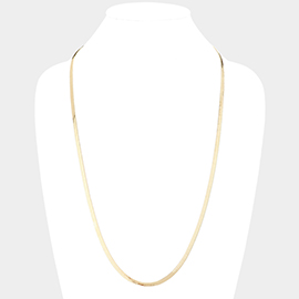 Gold Plated 30 Inch 4mm Herringbone Metal Chain Necklace