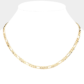 Gold Plated 18 Inch 5mm Figaro Metal Chain Necklace