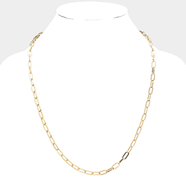 Gold Plated 24 Inch 5mm Link Metal Chain Necklace