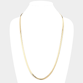 Gold Plated 30 Inch 5mm Herringbone Metal Chain Necklace