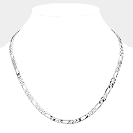 Silver Plated 20 Inch 6mm Figaro Metal Chain Necklace