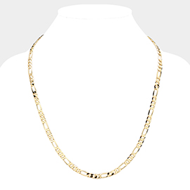 Gold Plated 24 Inch 6mm Figaro Metal Chain Necklace