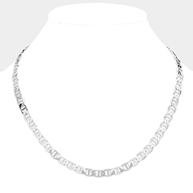 Silver Plated 20 Inch 7mm Mariner Metal Chain Necklace