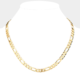 Gold Plated 20 Inch 8mm Figaro Metal Chain Necklace