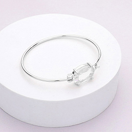 Oval Stone Metal Hook Bracelet