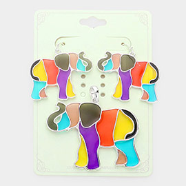 Colorful Elephant Pendant Set