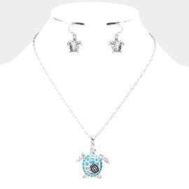Enamel Metal Turtle Pendant Necklace
