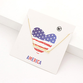 America Message Metal Pendant Necklace