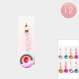 12PCS - Rainbow Donut Keychains