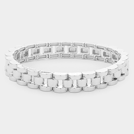 Metal Rectangle Cluster Stretch Bracelet