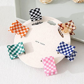6PCS - Checkerboard Patterned Mini Hair Claw Clips