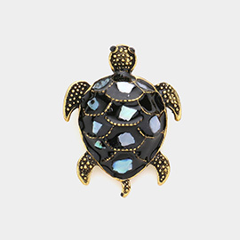 Enamel Turtle Pin Brooch
