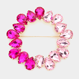 Teardrop Stone Cluster Pin Brooch