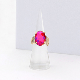 Oval Cut Stone Adjustable Ring