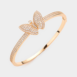 Butterfly Accented Bangle Evening Bracelet